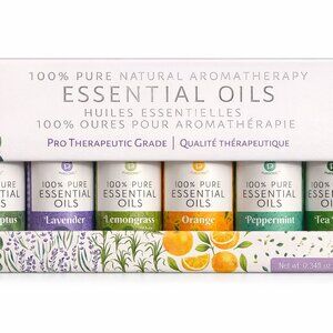 Pursonic 6 Pack of 100% Pure Essential Aromatherapy oils